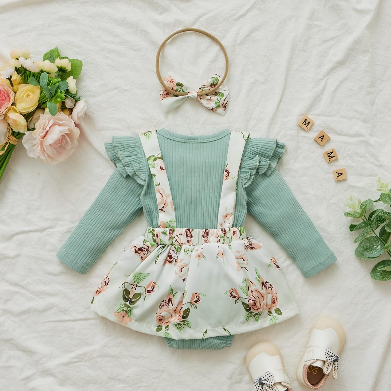 Infant Baby Girl Bodysuits Romper Lace Sweater Onesie Shorts Ruffle Long Sleeve Newborn Fall Winter Clothes