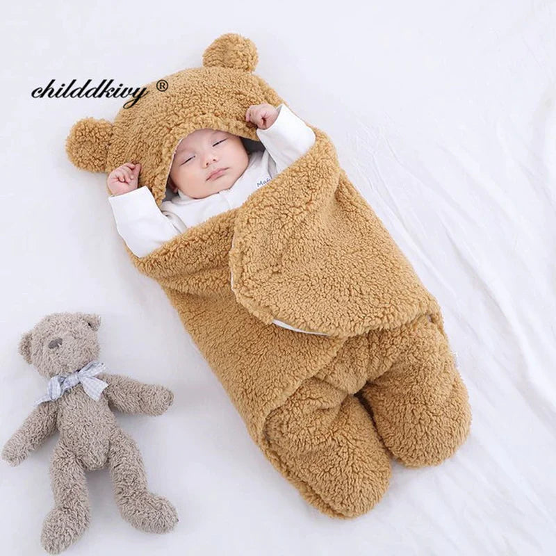 Soft Newborn Baby Wrap Blankets Baby Sleeping Bag Envelope for Newborn Sleepsack Thicken Cocoon for Baby 0-9 Months