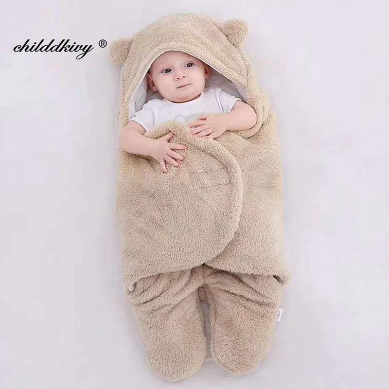 Soft Newborn Baby Wrap Blankets Baby Sleeping Bag Envelope for Newborn Sleepsack Thicken Cocoon for Baby 0-9 Months