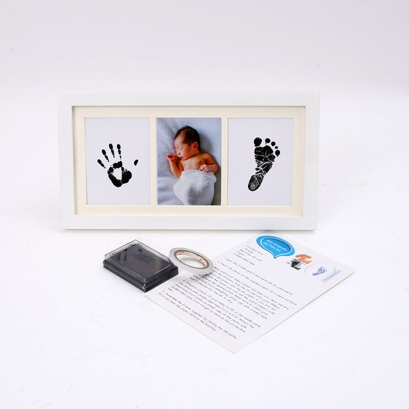 Ink Hand Foot Print Photo Frame Baby DIY Handprint Footprint Picture Frame Newborn Memorial Growing Souvenir Items Paw Print Pad