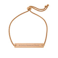Engravable Flat Bar Bracelet — Adjustable Personalized Nameplate Bracelet (Gold/Rose Gold)