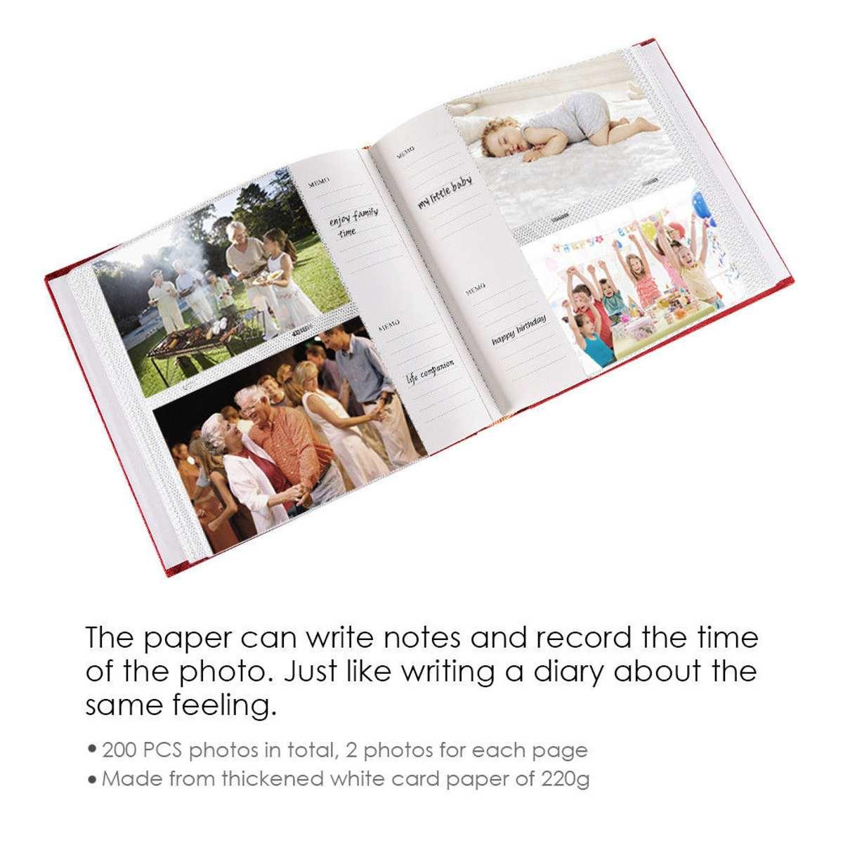 6" 200 Pockets Photo Album Family Memory Pictures Storage Hold Case Baby Wedding Graduation Memory Album Home Decor House Decoration