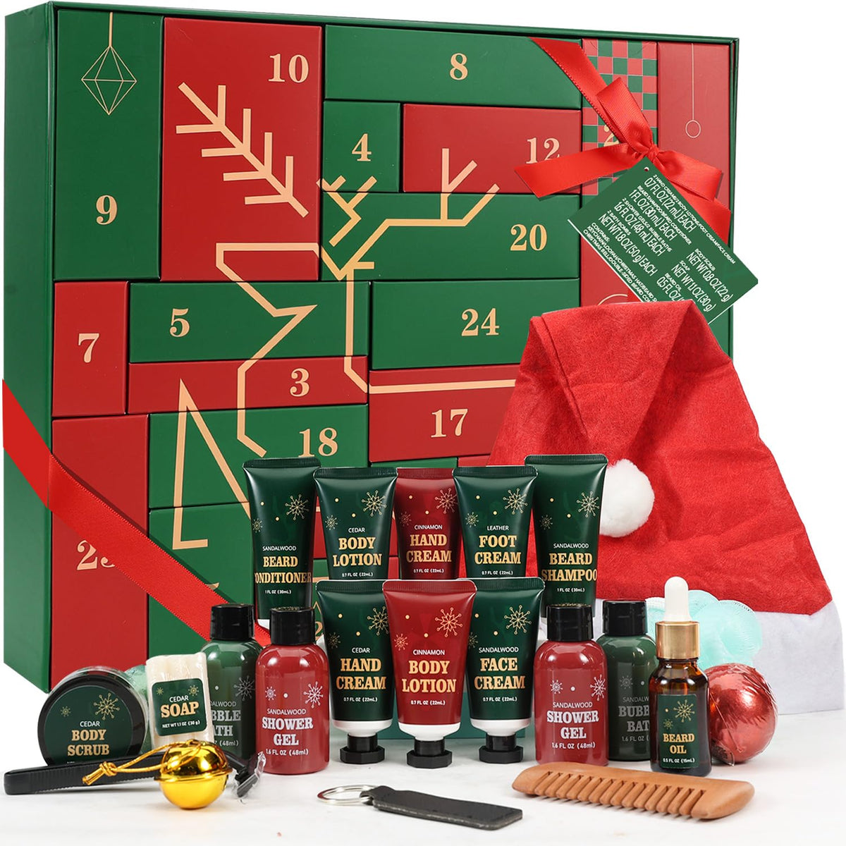 Advent Beauty Calendar 2025 Men Beard Care Skincare 24 Day Christmas Countdown