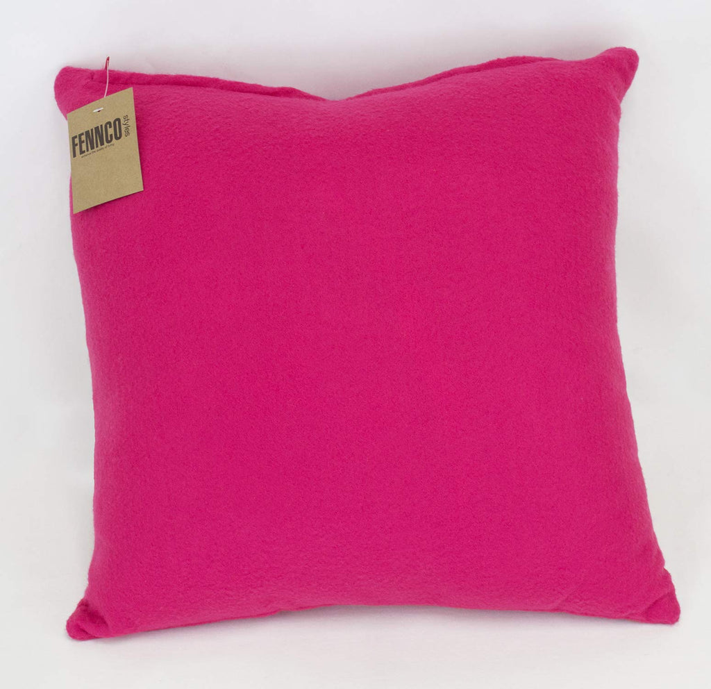 Fennco Styles Large Felt 3D Rose Decorative Throw Pillow 17 x 17 Inch - Flower Pillow for Couch, Home Décor, Bedroom Décor and Holiday, Housewarming Gift