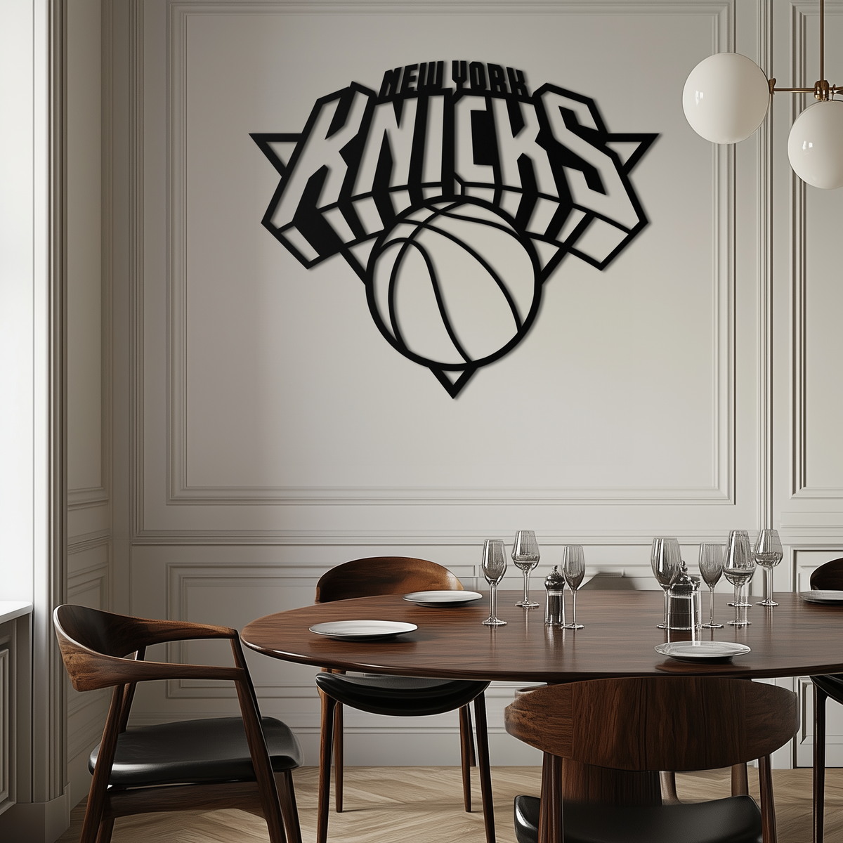 New York Knicks Basketball Logo Metal Wall Art – Bold Sports-Inspired Home Decor- KAF677