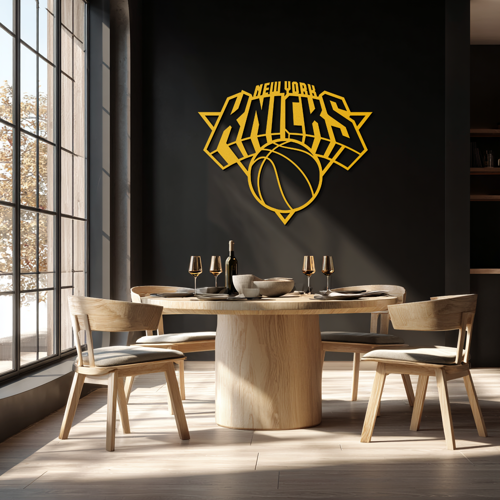 New York Knicks Basketball Logo Metal Wall Art – Bold Sports-Inspired Home Decor- KAF677