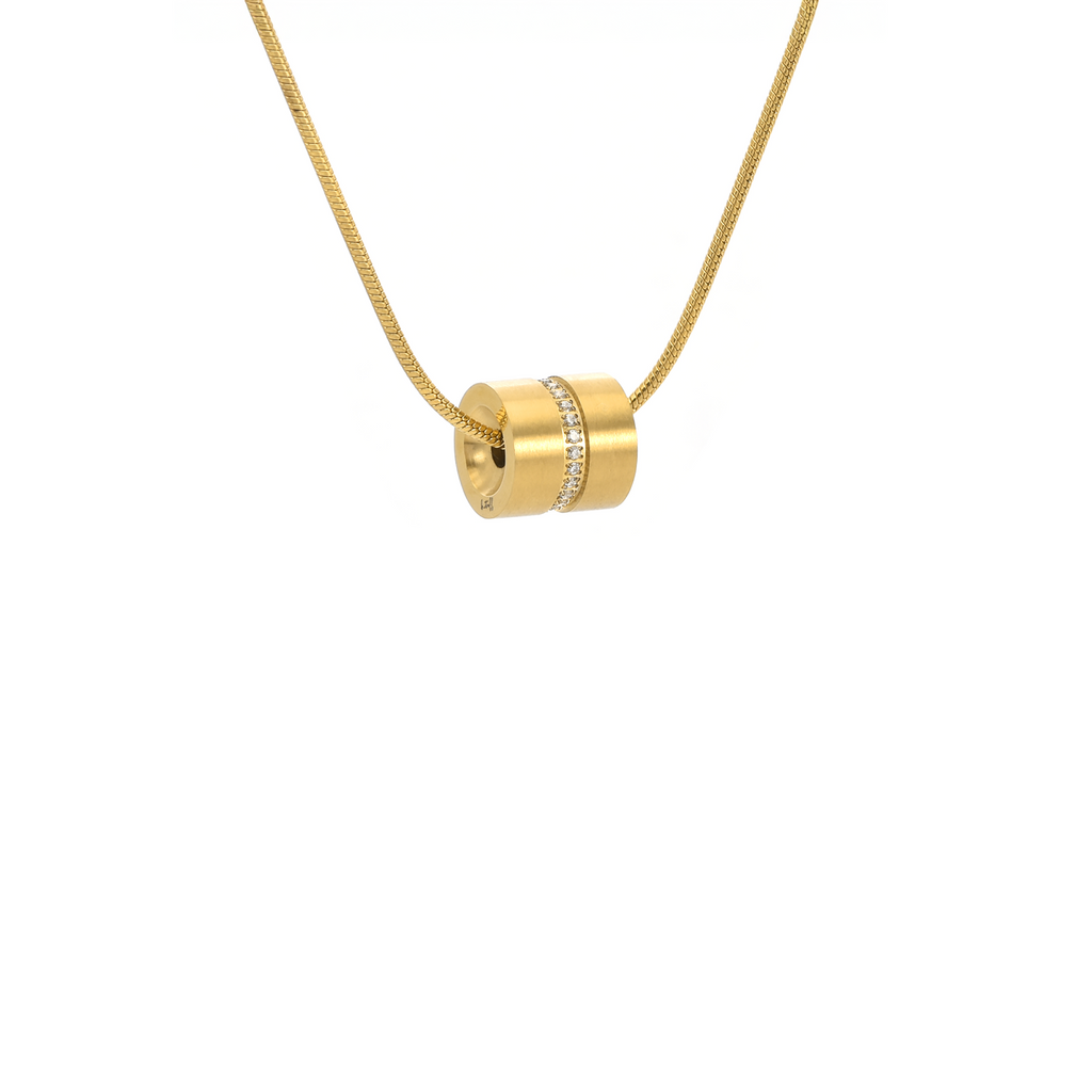 PT118G B.Tiff Gold Barrel Pendant