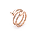 RG116RG B.Tiff Rose Gold Pointe Cable Adjustable Ring