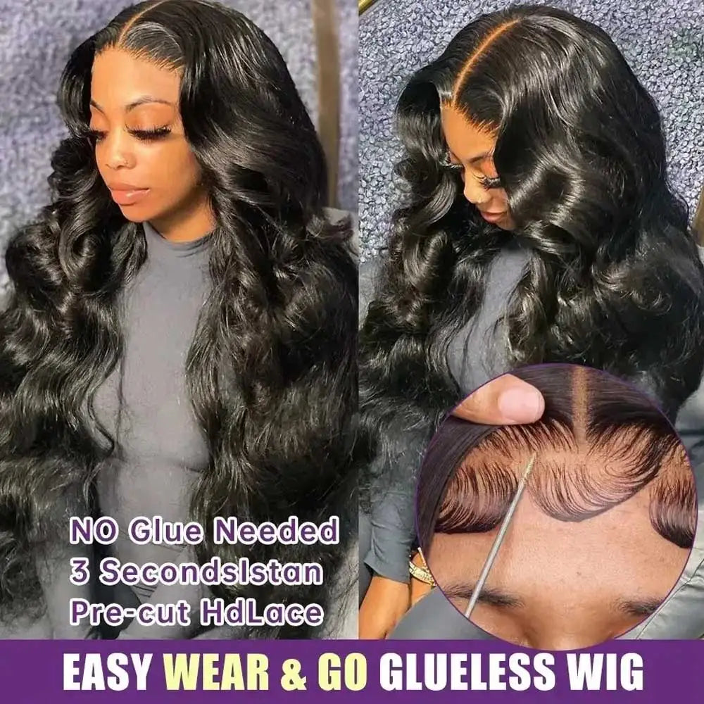 13x6 Lace Front Wigs Human Hair 250 Density Hd Body Wave Lace Frontal Human Hair Wigs For Women Glueless Pre Plucked Black Wig