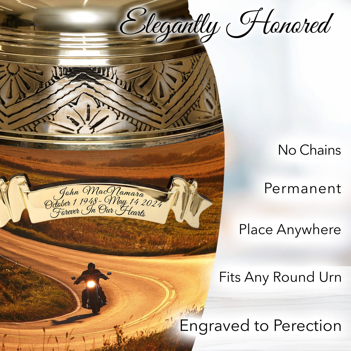 Highway to Heaven Motorcycle Extra Large Urn or Companion Urn – Extra Large Urns for Human Ashes | XL Urn & XXL Urn