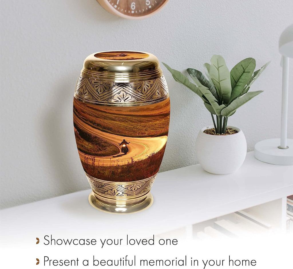 Highway to Heaven Motorcycle Extra Large Urn or Companion Urn – Extra Large Urns for Human Ashes | XL Urn & XXL Urn