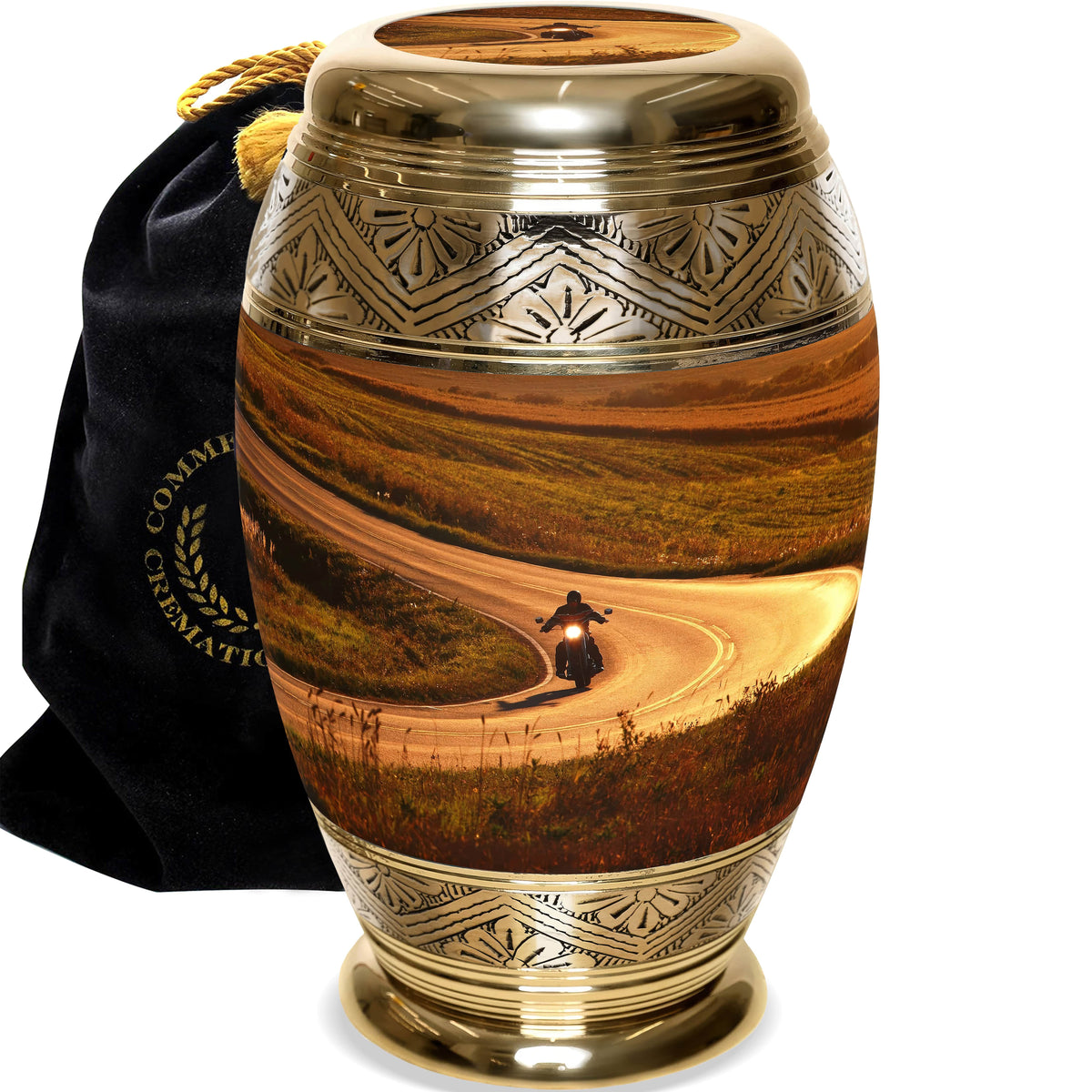 Highway to Heaven Motorcycle Extra Large Urn or Companion Urn – Extra Large Urns for Human Ashes | XL Urn & XXL Urn