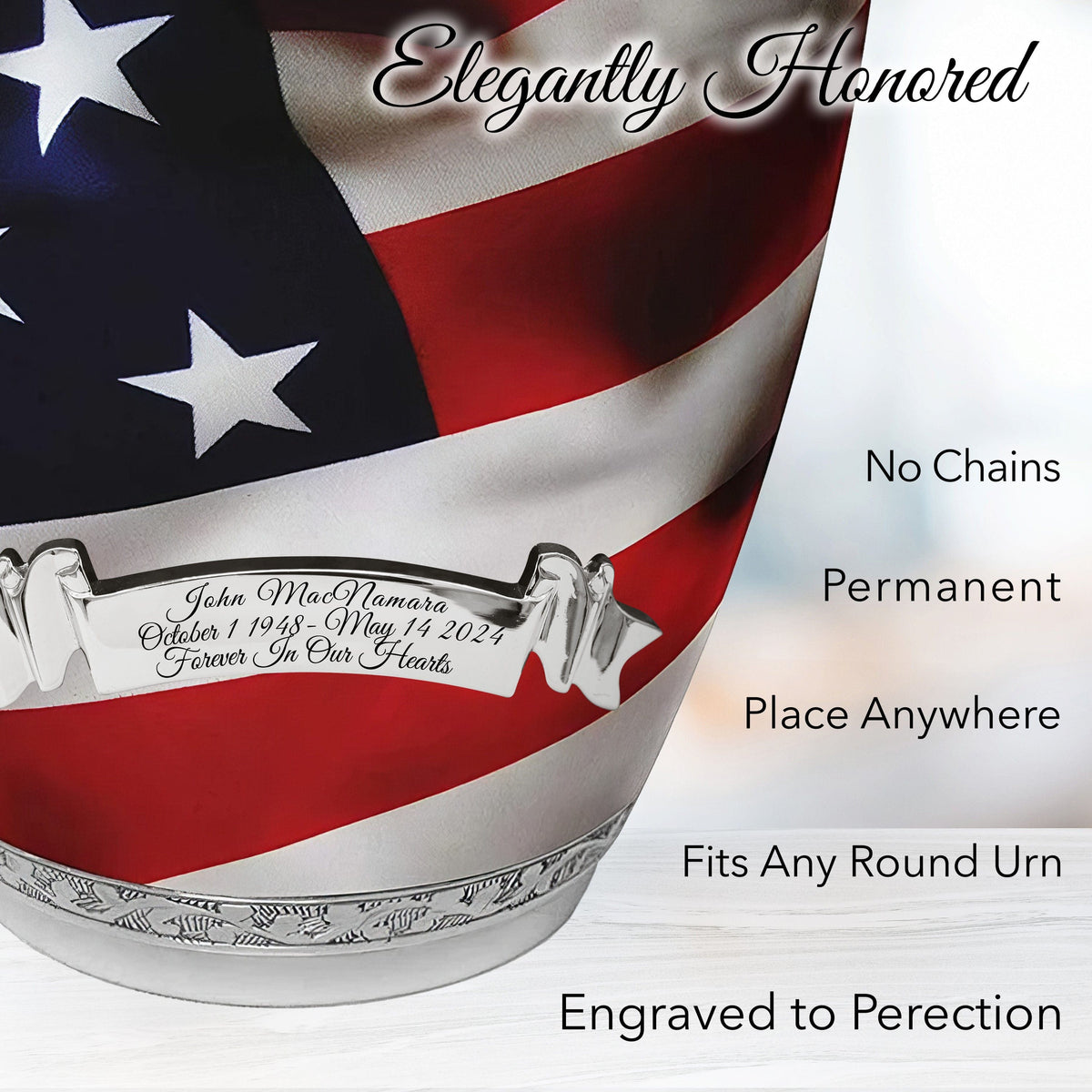 American Flag Extra Large Urn or Companion Urn – Extra Large Urns for Human Ashes | XL Urn & XXL Urn