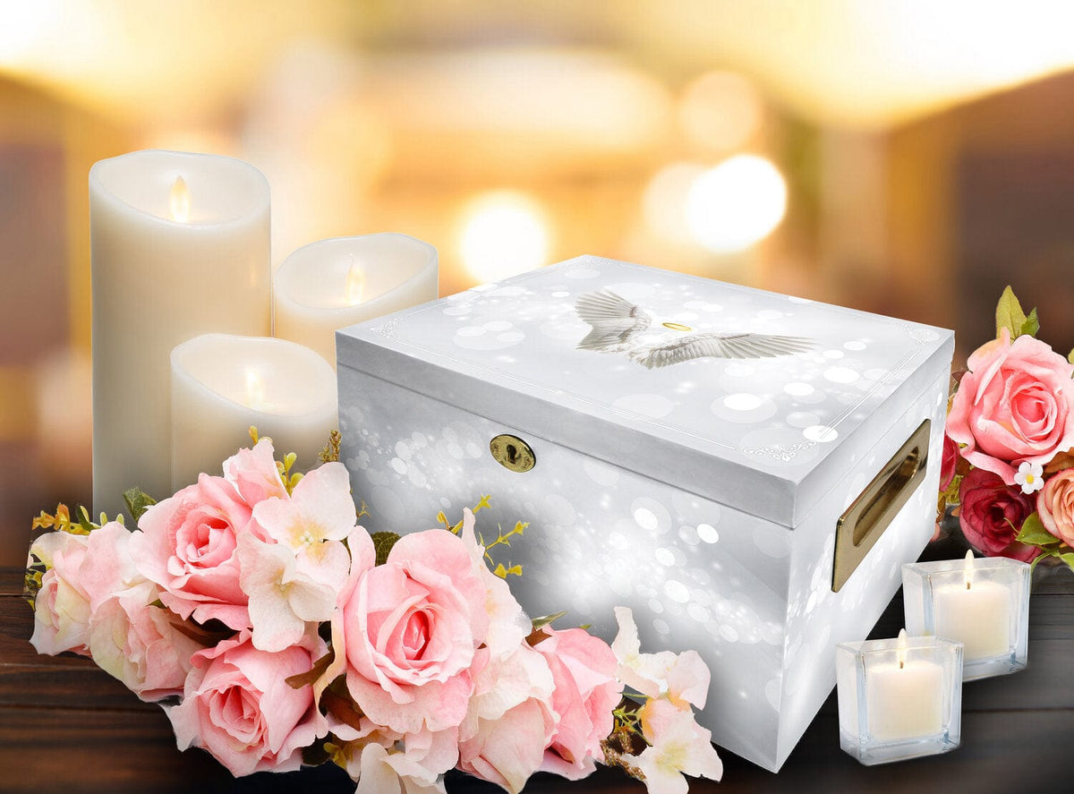 Angel of Mine (White) Memorial Collection Chest Cremation Urn