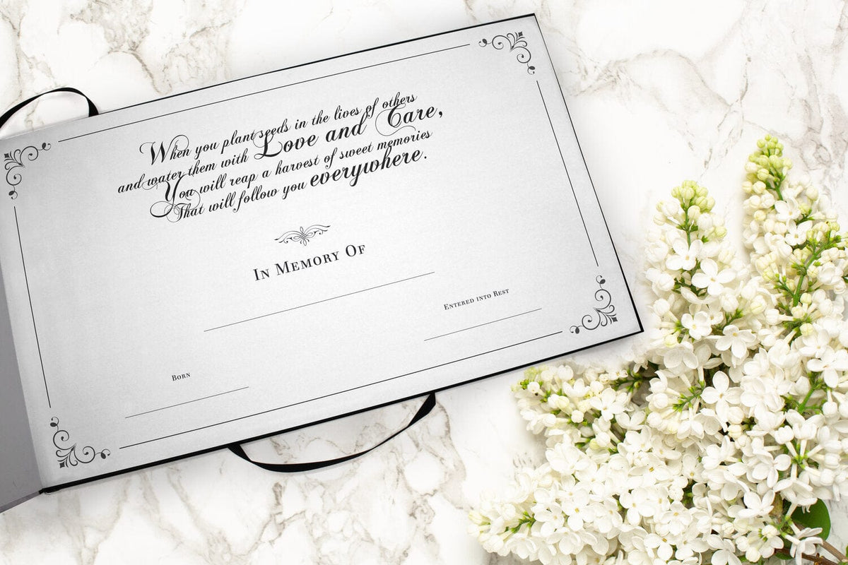 Crimson Rose Matching Themed 'Celebration of Life' Guest Book for Funeral or Memorial Service