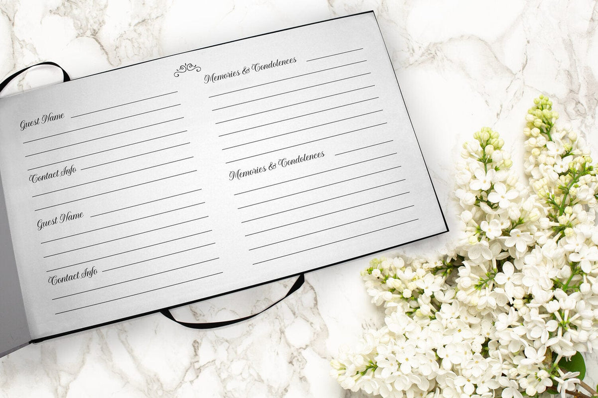 Crimson Rose Matching Themed 'Celebration of Life' Guest Book for Funeral or Memorial Service