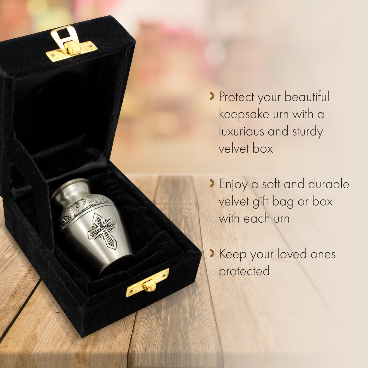 Love of Christ Silver Cross Keepsake Urns – Tiny, Small & Mini Keepsake Urns for Ashes | Cremation Keepsakes