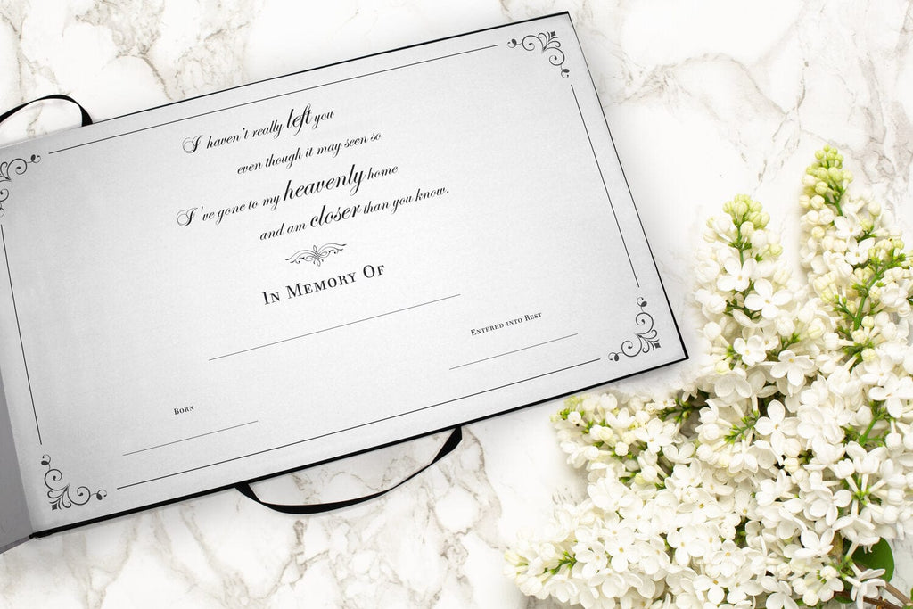 Loving Angel Wings Matching Themed 'Celebration of Life' Guest Book for Funeral or Memorial Service