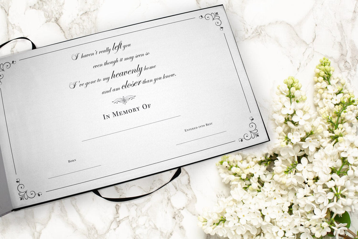 Loving Angel Wings Matching Themed 'Celebration of Life' Guest Book for Funeral or Memorial Service