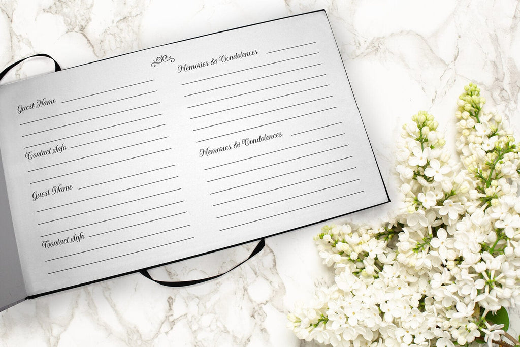 Loving Angel Wings Matching Themed 'Celebration of Life' Guest Book for Funeral or Memorial Service