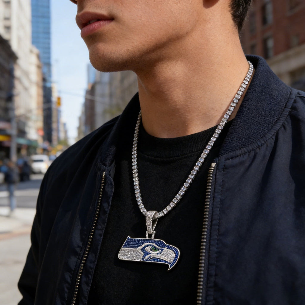 Seattle Seahawks Zircon Pendant Necklace – Game Day & Holiday Gift for Sports Fans