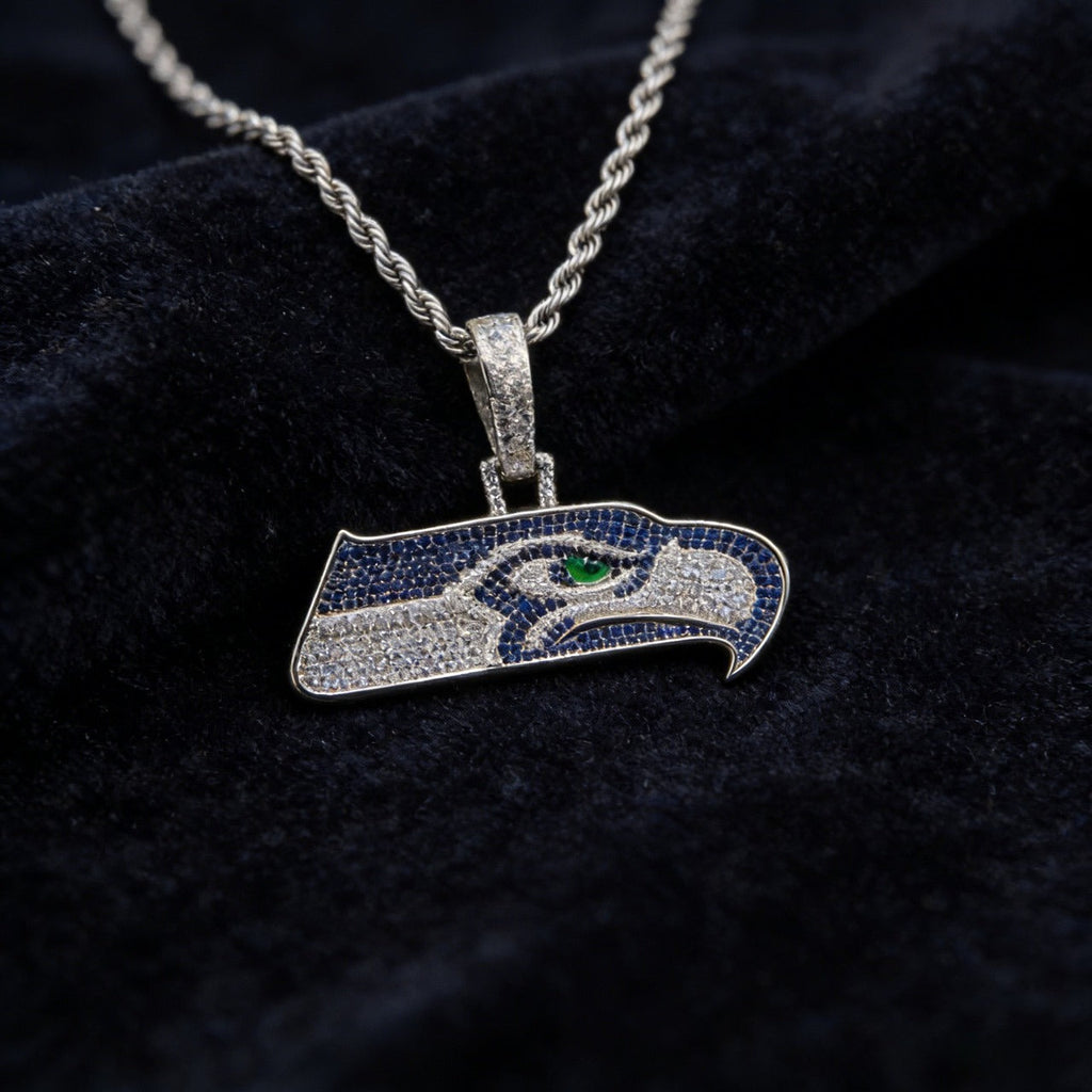 Seattle Seahawks Zircon Pendant Necklace – Game Day & Holiday Gift for Sports Fans