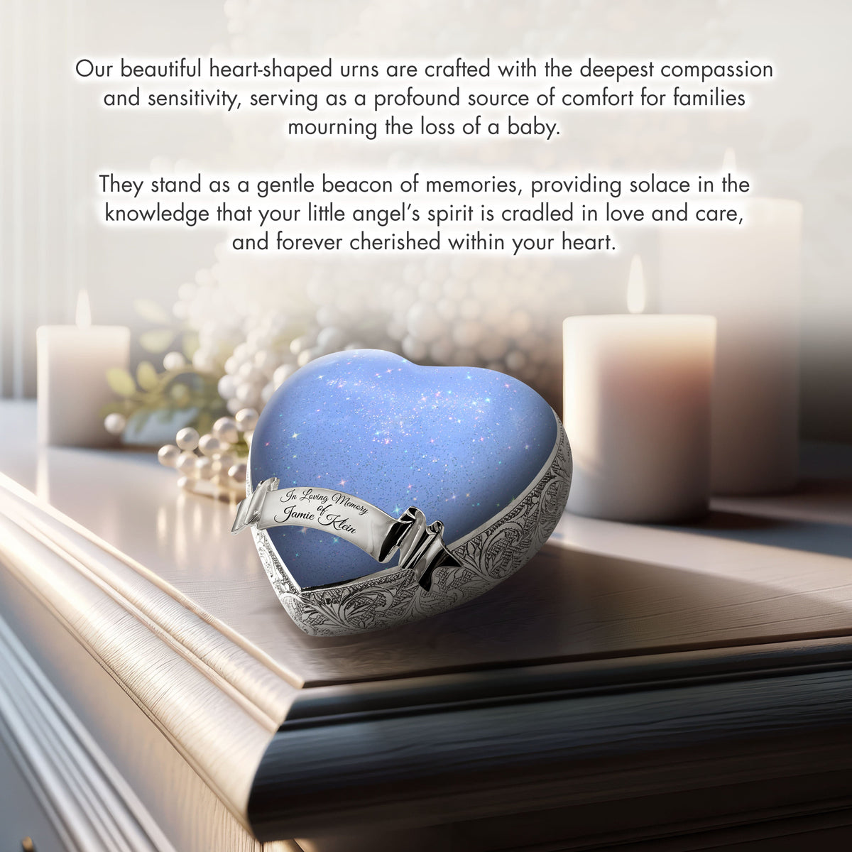 Sparkling Blue Baby or Child Cremation Urn - Urns For Babies