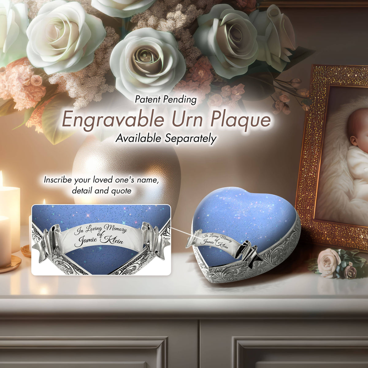 Sparkling Blue Baby or Child Cremation Urn - Urns For Babies