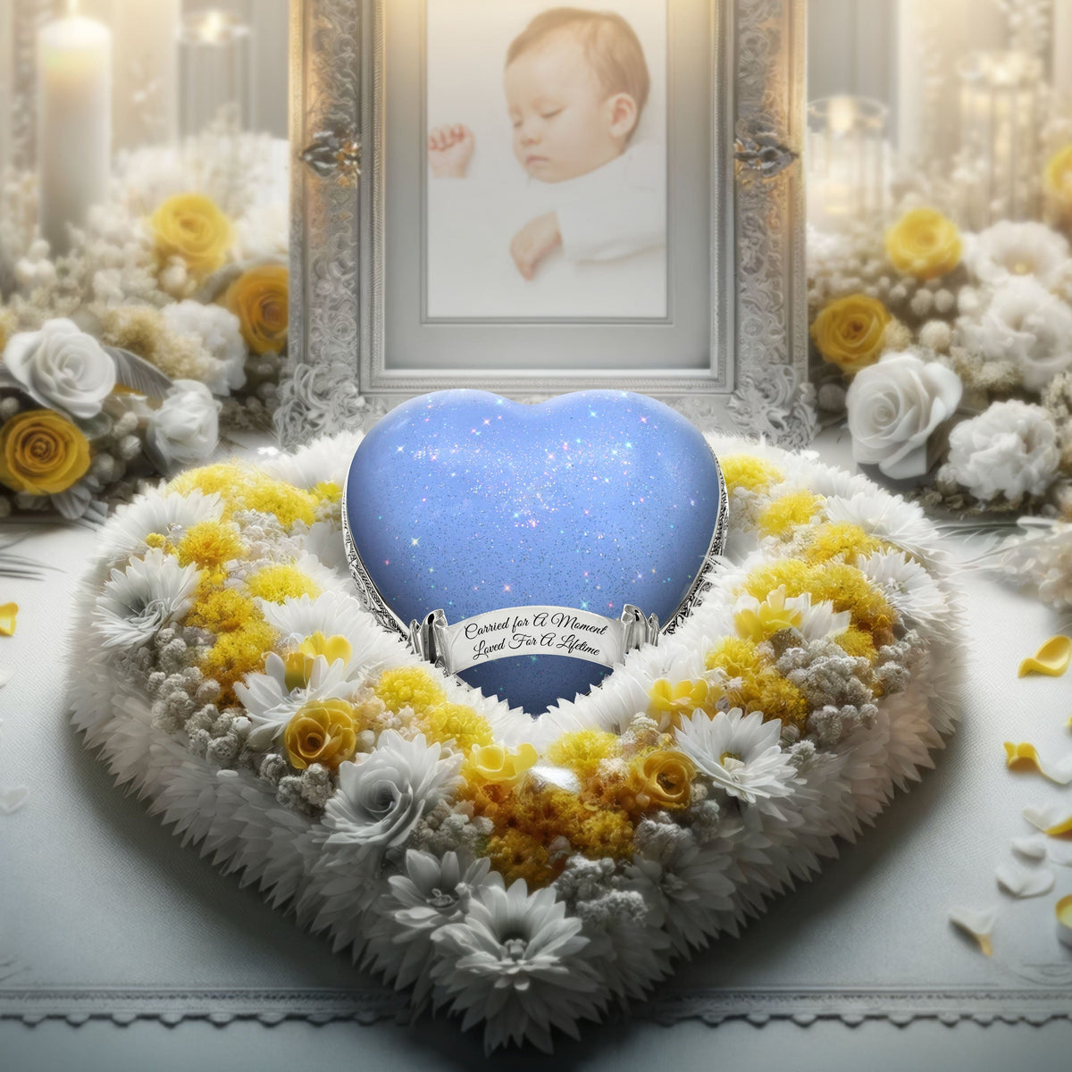 Sparkling Blue Baby or Child Cremation Urn - Urns For Babies