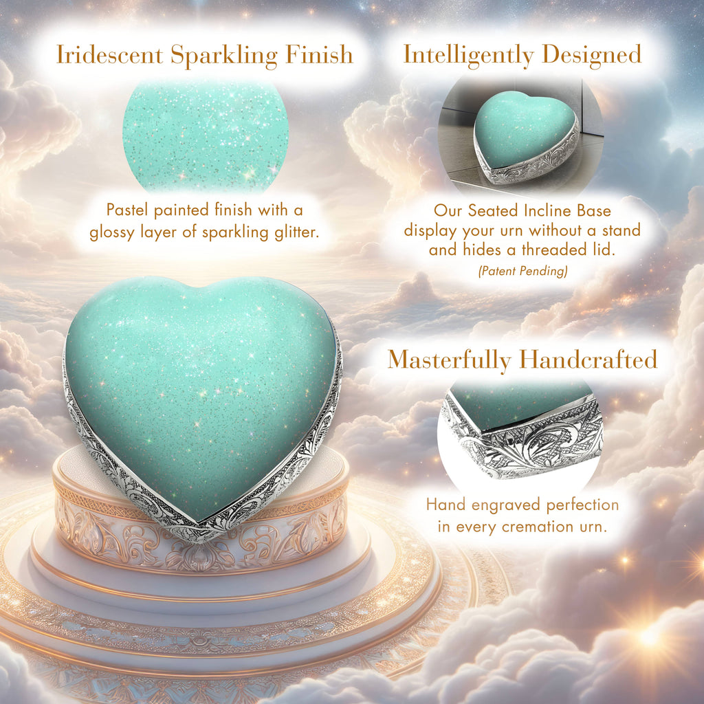 Sparkling Green Baby or Child Cremation Urn - Urns For Babies