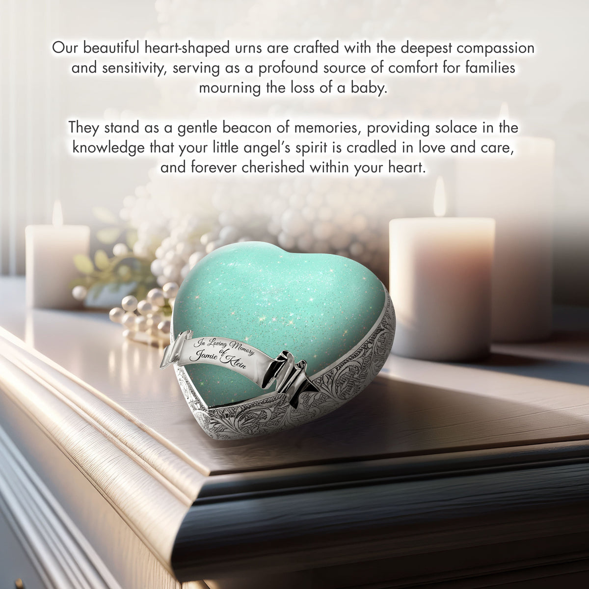 Sparkling Green Baby or Child Cremation Urn - Urns For Babies