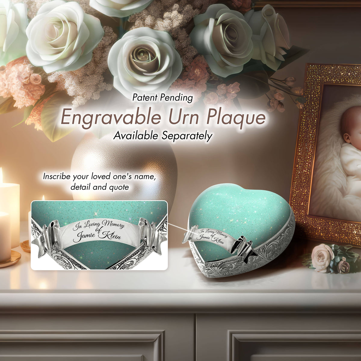 Sparkling Green Baby or Child Cremation Urn - Urns For Babies