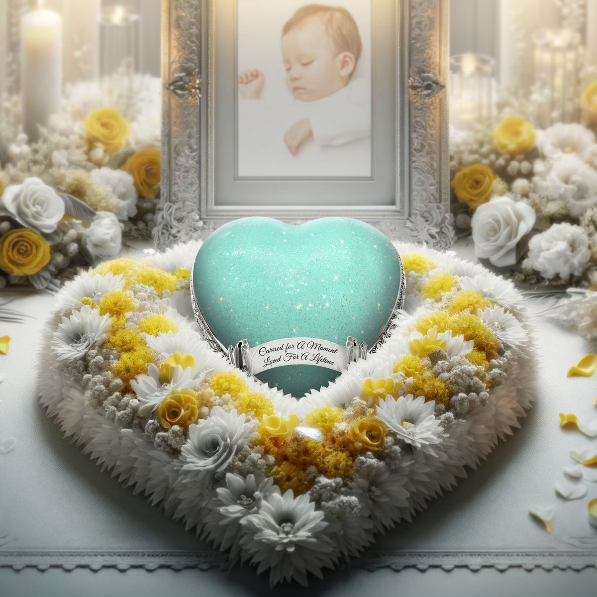 Sparkling Green Baby or Child Cremation Urn - Urns For Babies