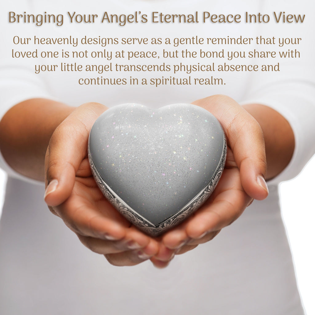 Sparkling White Baby or Child Cremation Urn - Urns For Babies