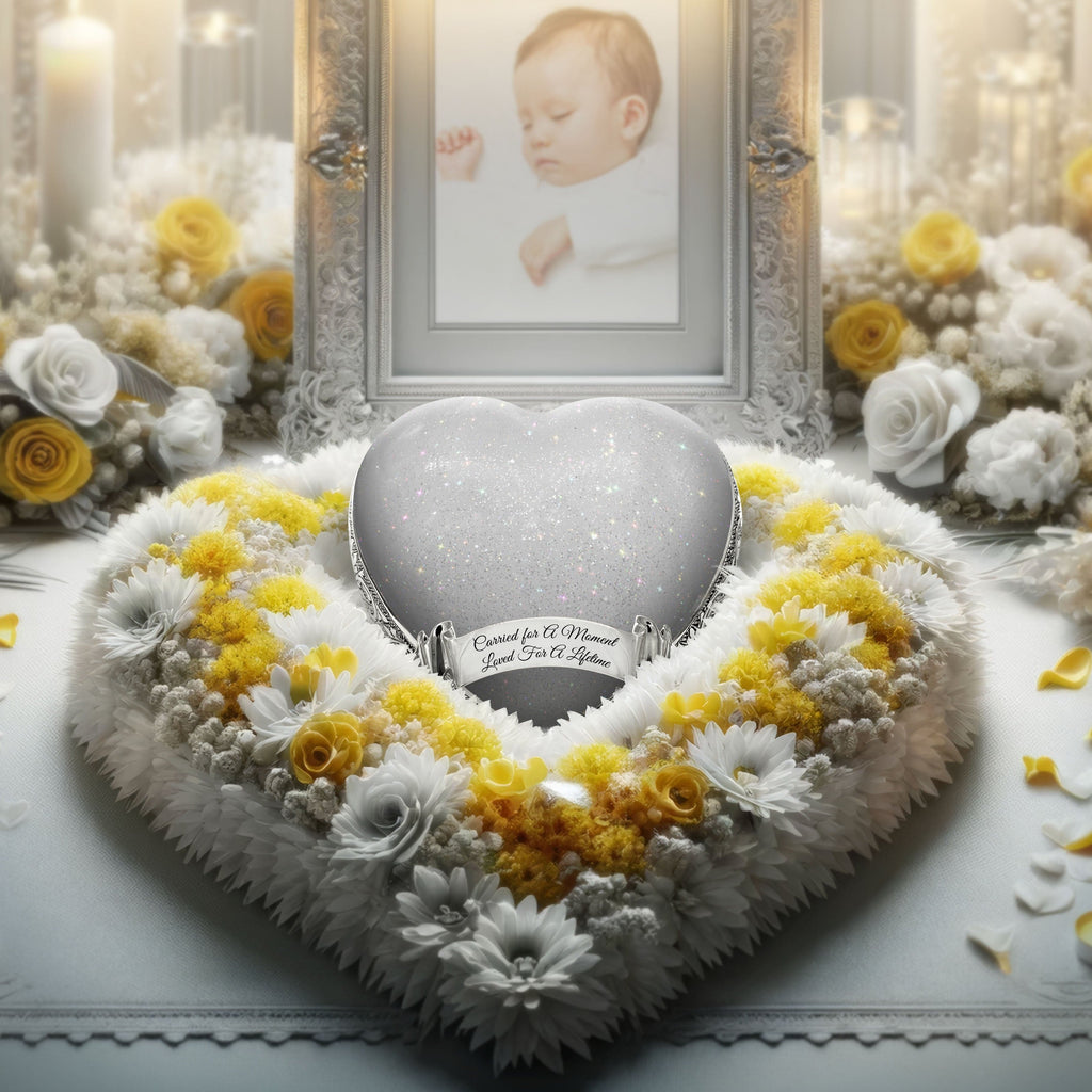 Sparkling White Baby or Child Cremation Urn - Urns For Babies