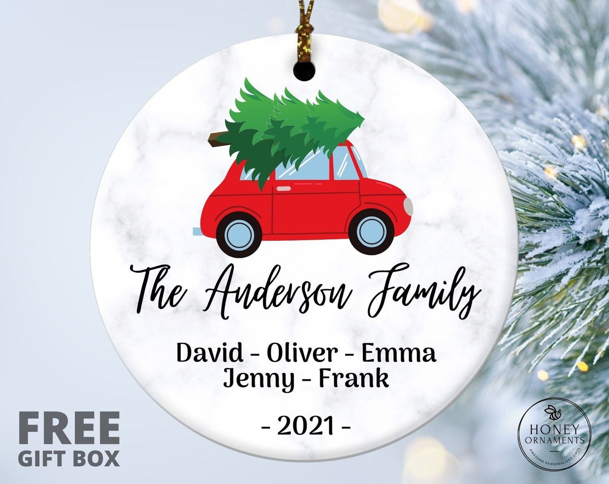 Christmas Tree Ornament with Family Names