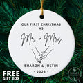 Our First Christmas as Mr and Mrs 2026 Personalized Wedding Ornament