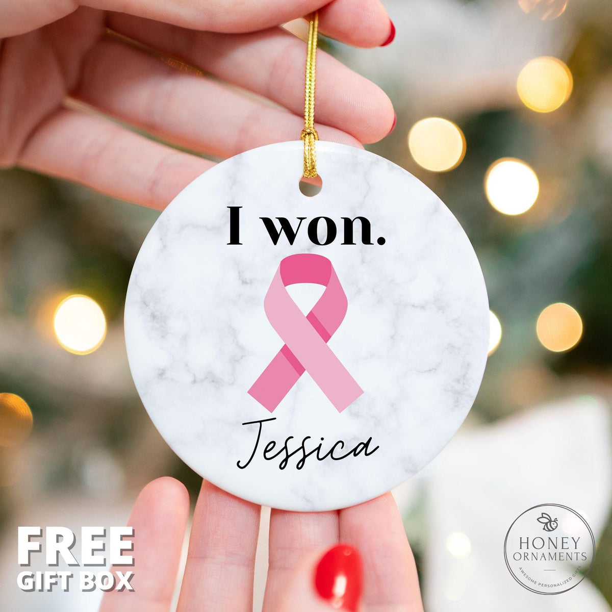 I Won Breast Cancer Ornament - Personalized Survivor Gift