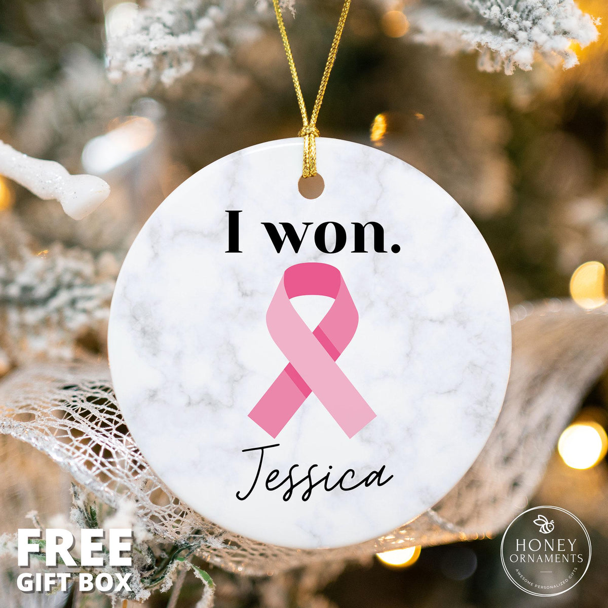 I Won Breast Cancer Ornament - Personalized Survivor Gift