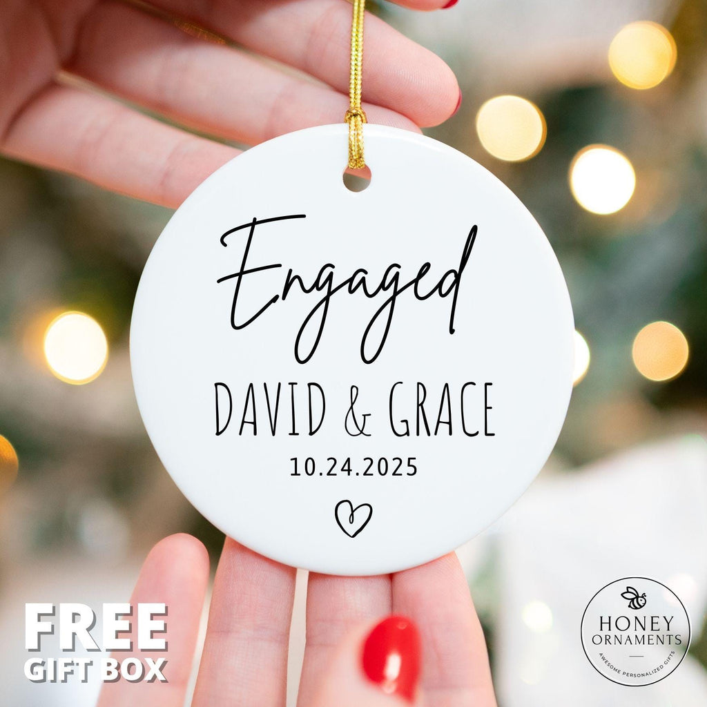 Personalized Ceramic Engagement Ornament