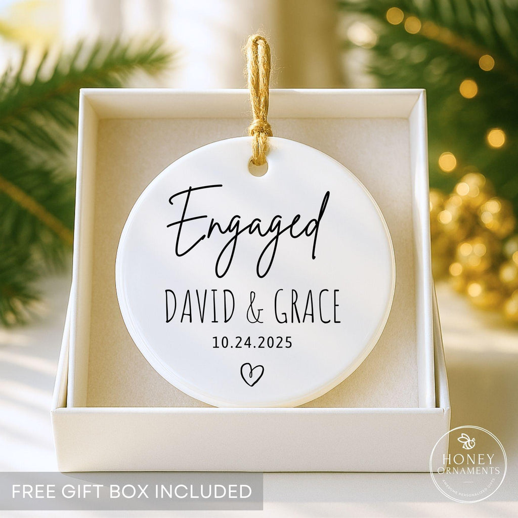 Personalized Ceramic Engagement Ornament