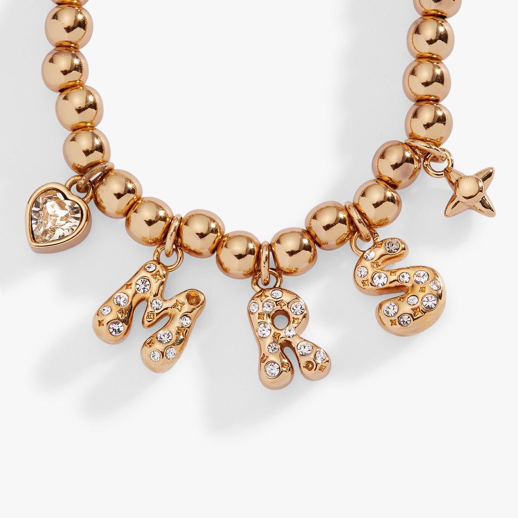 'Mrs" Beaded Bubble Bolo Bracelet