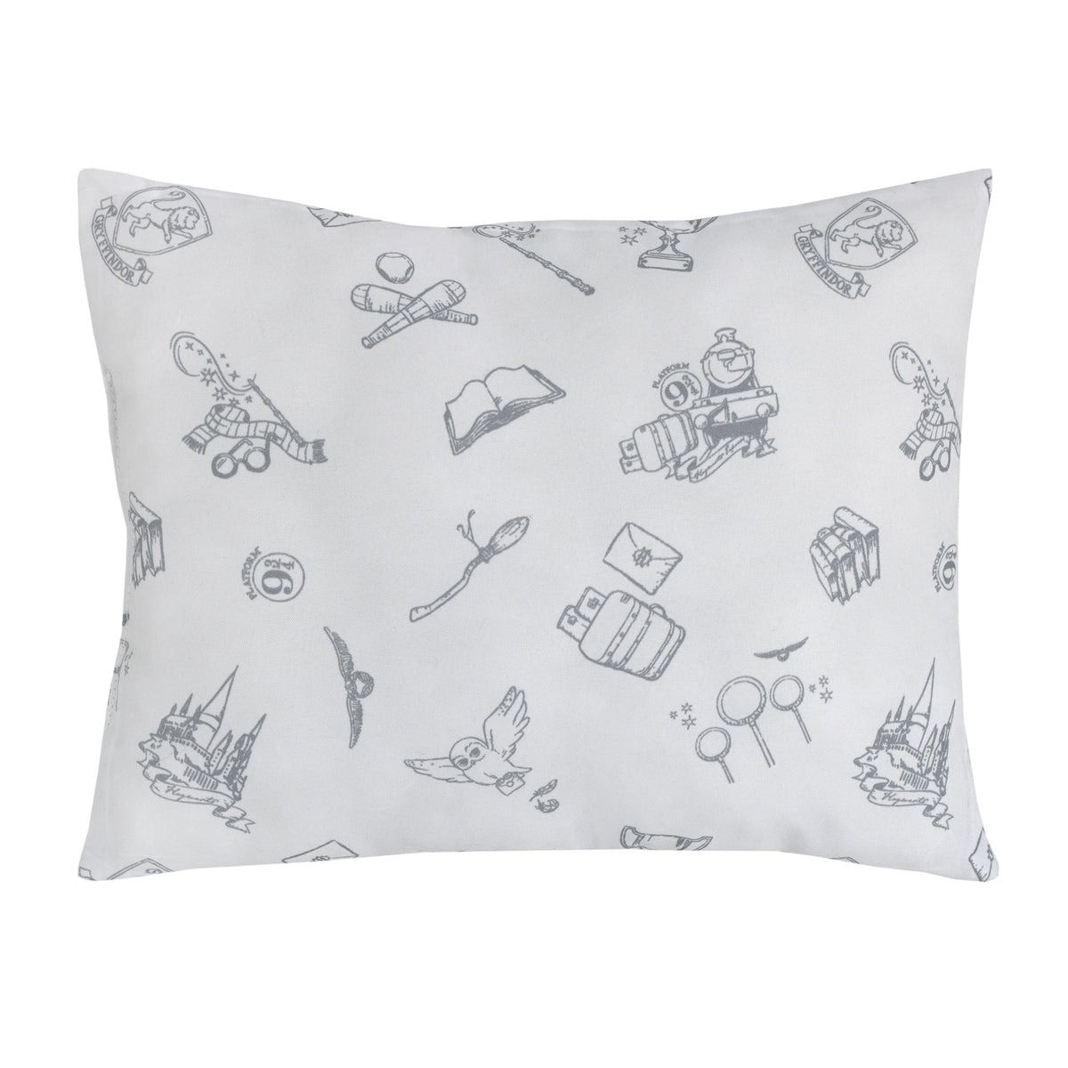 Warner Bros  Harry Potter Magical Moments Grey and White Keepsake Pillow