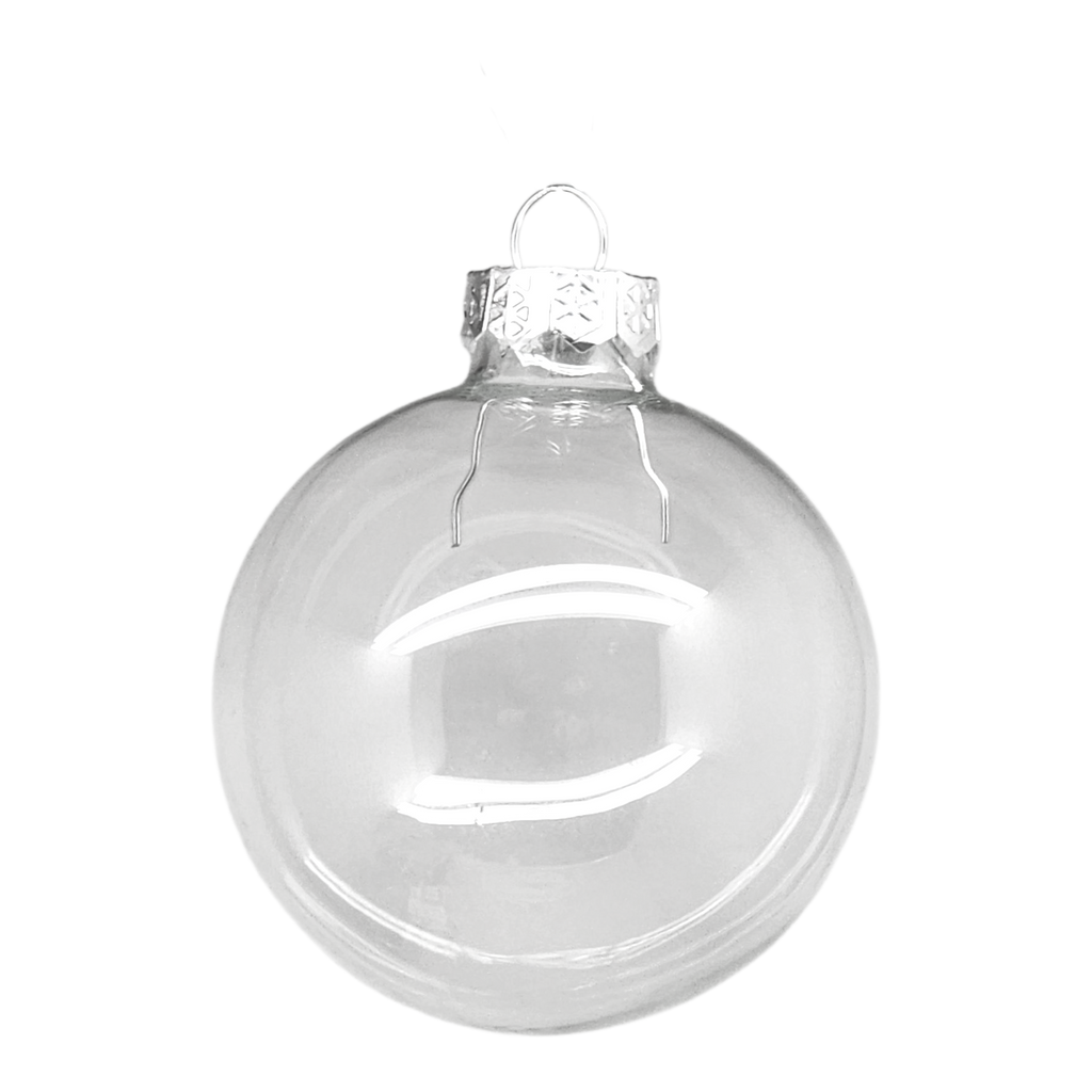 Glass 2.4" Ornaments - 10 piece Set - Clear