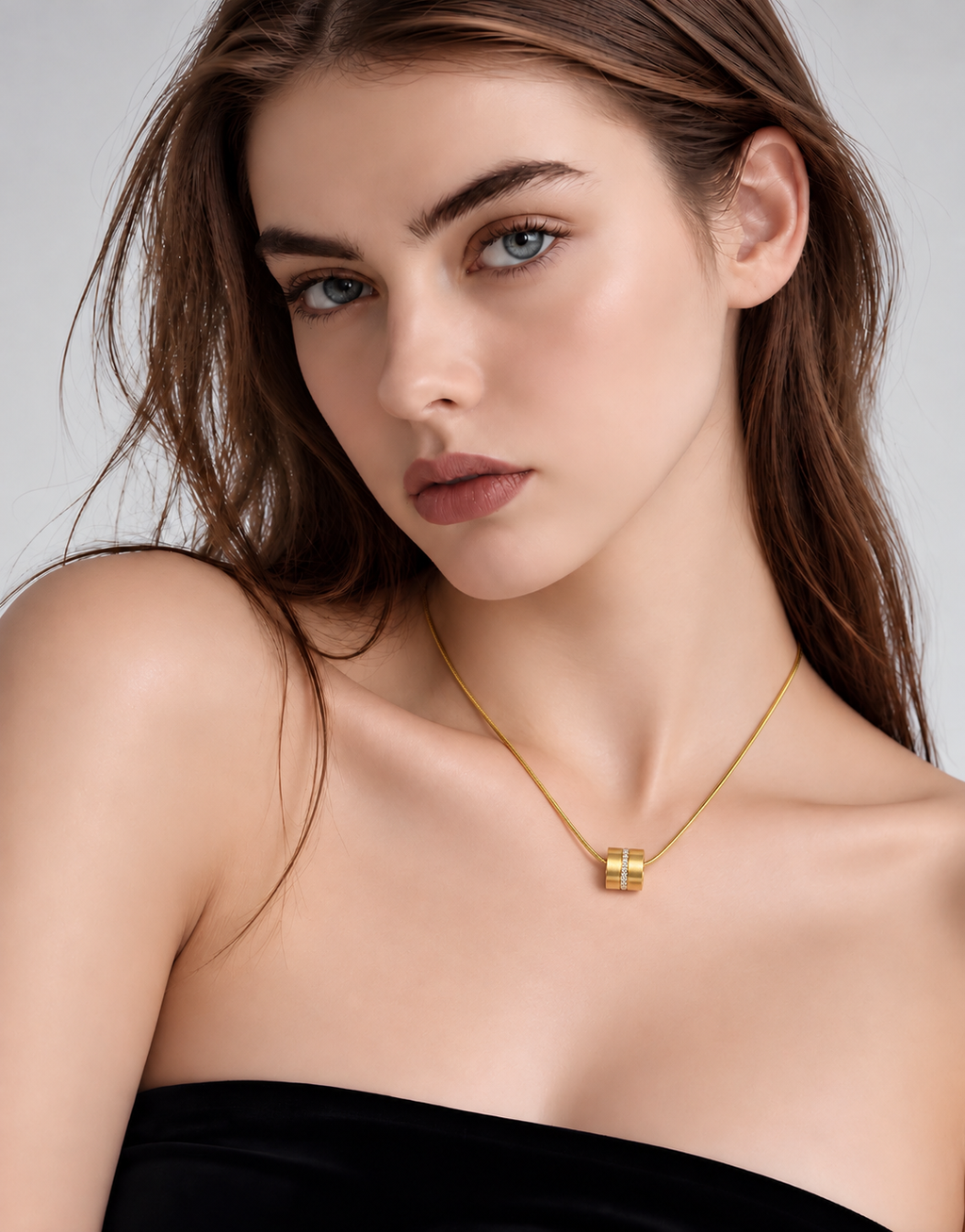 PT118G B.Tiff Gold Barrel Pendant